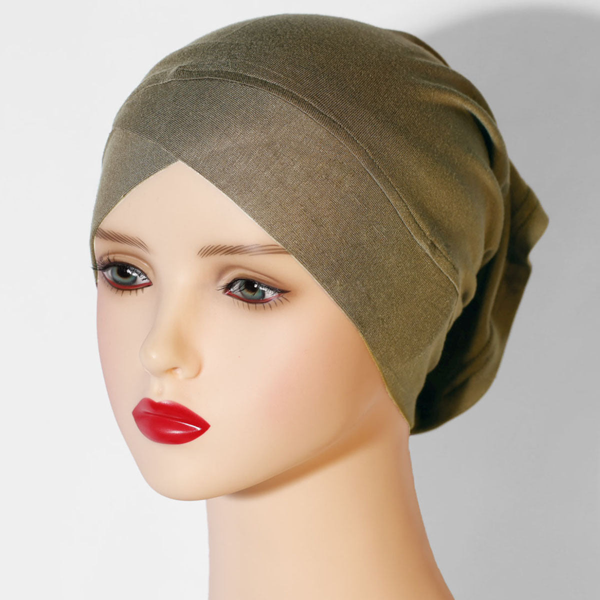 KJH-01    Multicolor cross-front hat with non-pilling cotton and solid color mercerized cotton bottom hat and headscarf