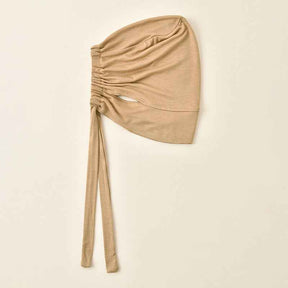 MSL139  Drawstring Plain Mercerized Cotton Hijab Cap - with Ear Openings