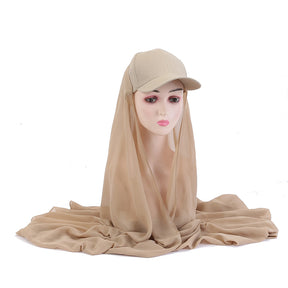 JM08  Sunscreen shawl headband new style pearl chiffon cap one-piece fashion shawl scarf