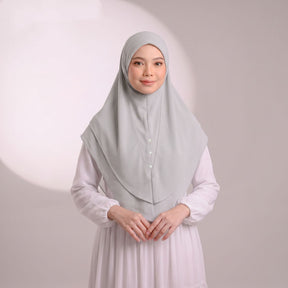 A2  Plain Double-Layer Chiffon Rhinestone One-Piece Hijab