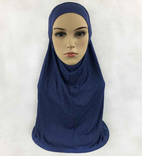 HY016  Plain Mercerized Cotton Jersey Instant Hijab + Jersey Cap Set