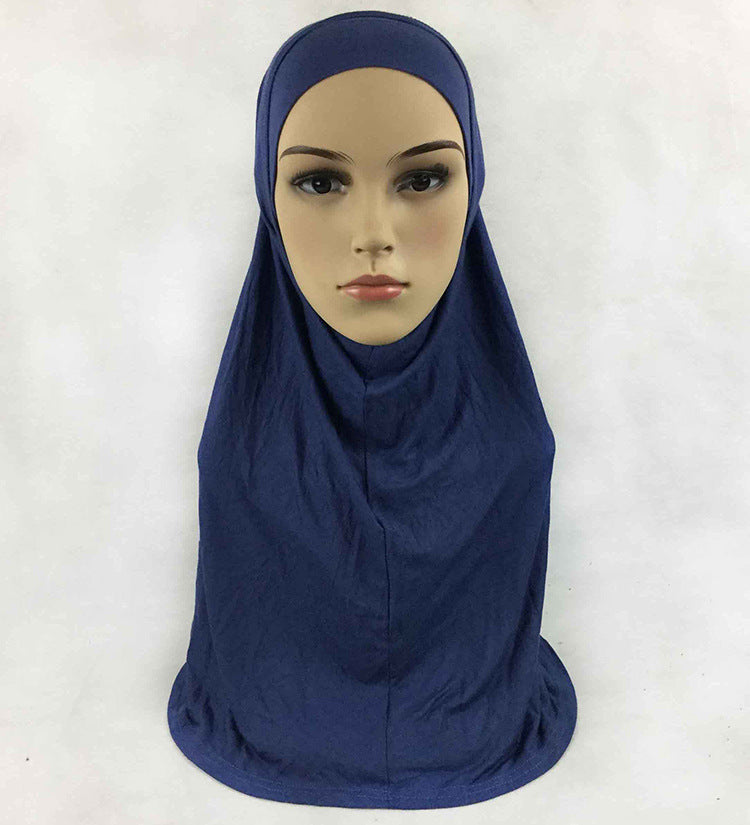 HY016  Plain Mercerized Cotton Jersey Instant Hijab + Jersey Cap Set