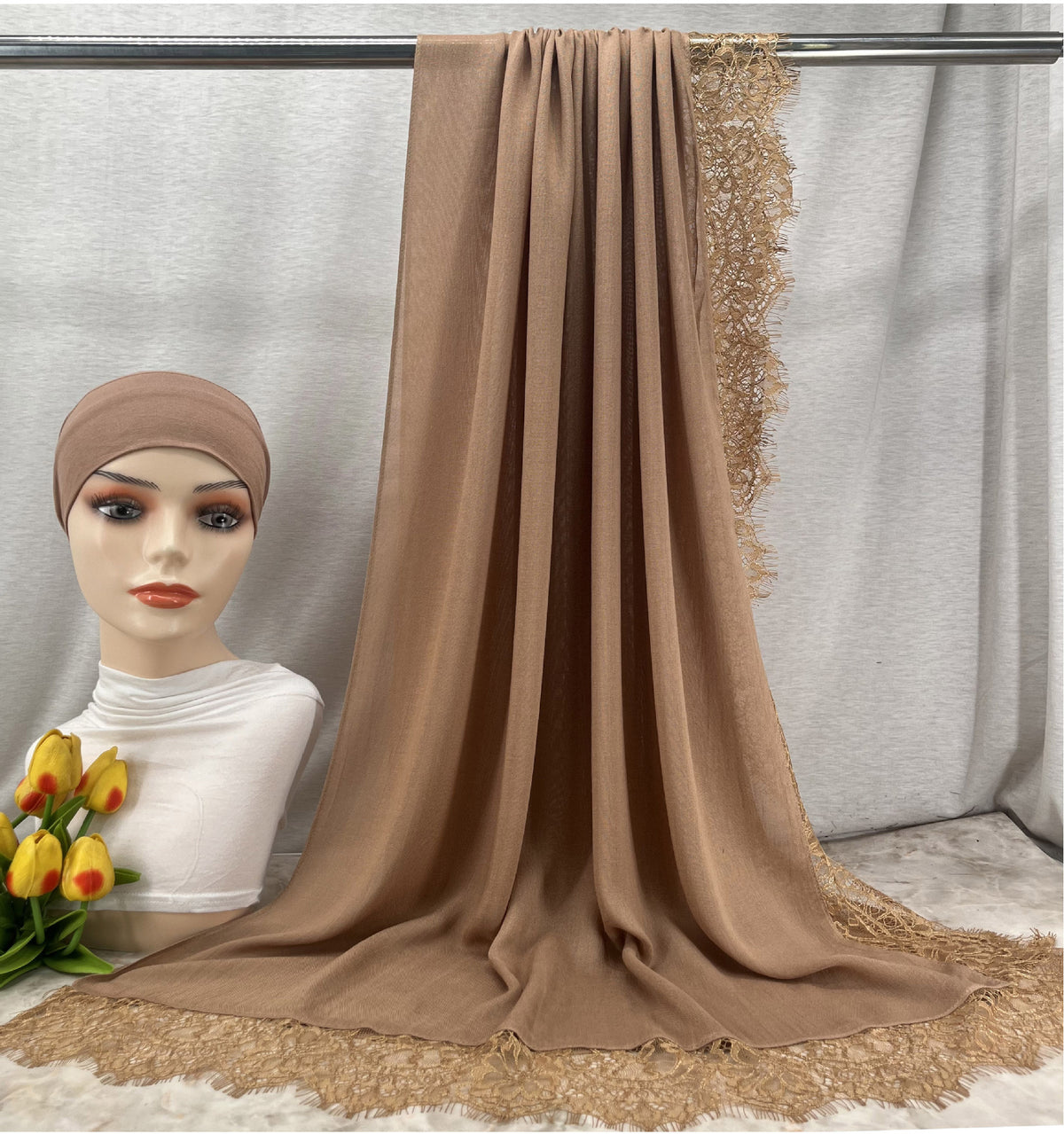 HY002  Elegant Plain Breathable Modal Hijab + Undercap Set