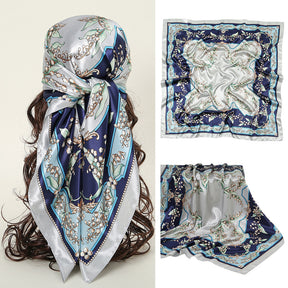 YW888  90*90cm Printed imitation silk soft luxury hijab