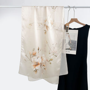 FSHHE  Elegant Versatile 100% Mulberry Silk Printed Scarf