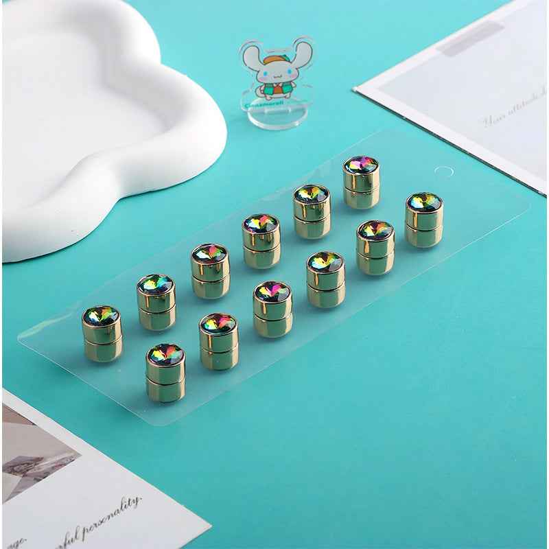 C-1045  Elegant Strong Magnetic Clasp Set with Colored Diamonds