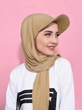 WS608  Baseball cap Ethnic scarf cap summer hat women's sun block hat neck shawl cap  plain hijab  sport hijab