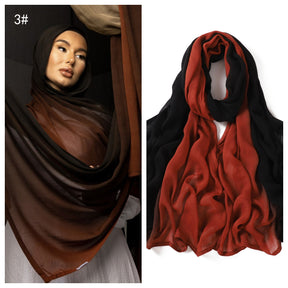 YZ233 High quality modal wide brim thin hand-painted gradient color shawl scarf