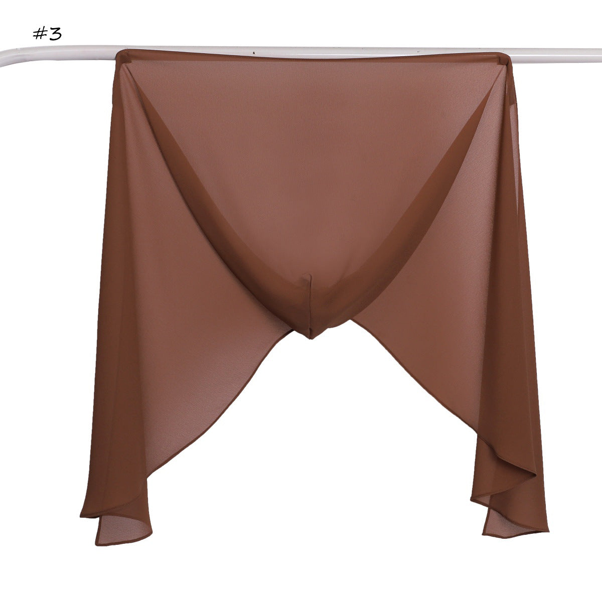 YZ317  Plain Pearl Chiffon Hijab with Built-in Magnetic Closure