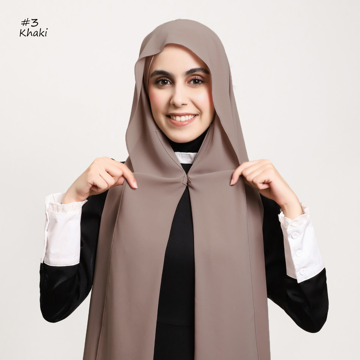 YZ316  Plain Silky Thick Chiffon Hijab with Built-in Magnetic Buckle and Matching Undercap