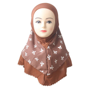 H032 6-10 years old Crystal linen instant hijab