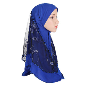 H012 Net yarn splicing instant hijab