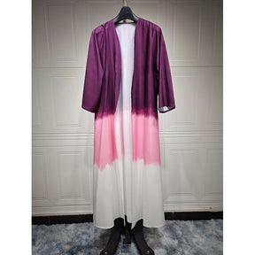 ZD066  Cross-border Muslim clothing fashion tie-dye cloak summer new European and American cardigan dress abaya