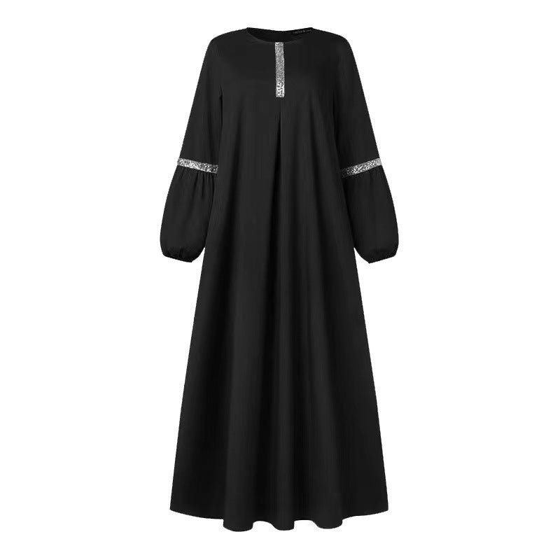 JR001  Sequin - fashionable sequin casual loose-fit long dress