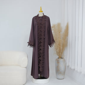 LR1184  Lace Splicing Cardigan and Inner Dress