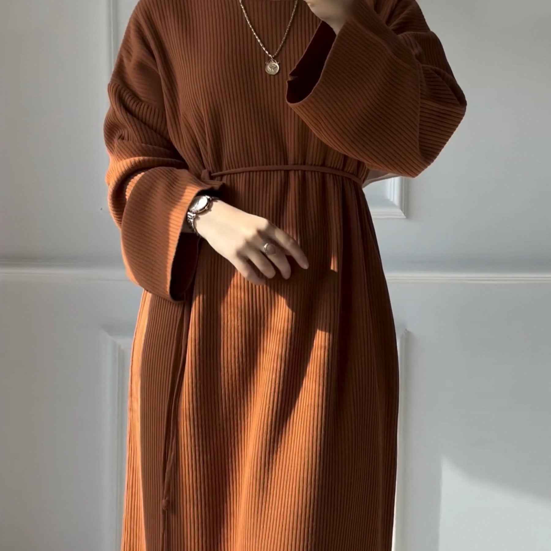 LR930  Autumn/Winter Thickened Jersey Loose Sweater Dress