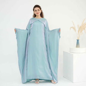 LR1028 Plain Beaded Elegant Abaya + Hijab