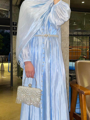 LGS  Muslim clothing flowing yarn three-piece dress