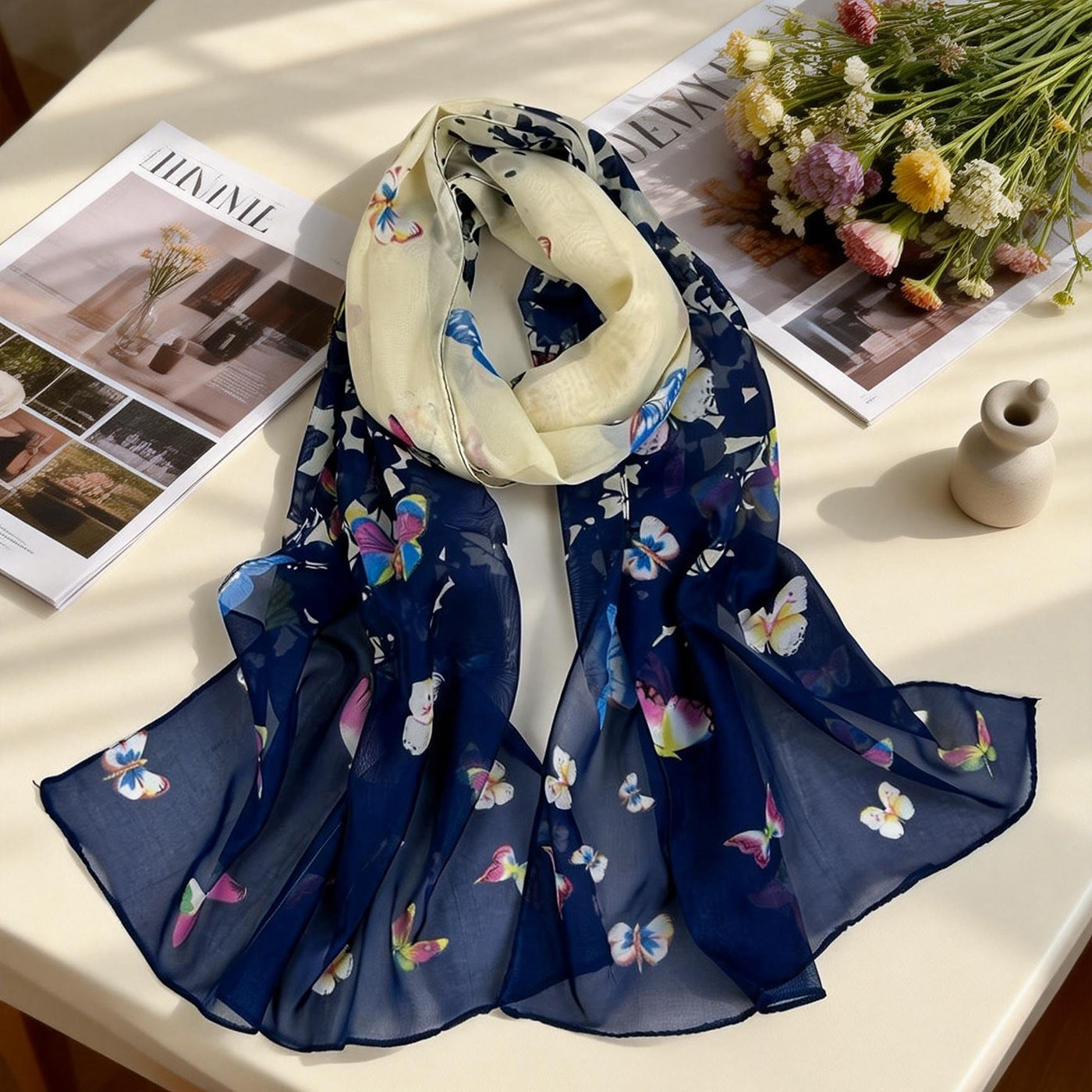 XX2001   Versatile Printed Chiffon Scarf