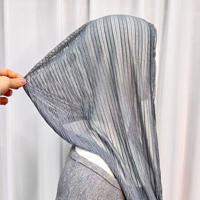 983893580426 Lightweight Breathable Striped Jersey Hijab with Chain Decoration