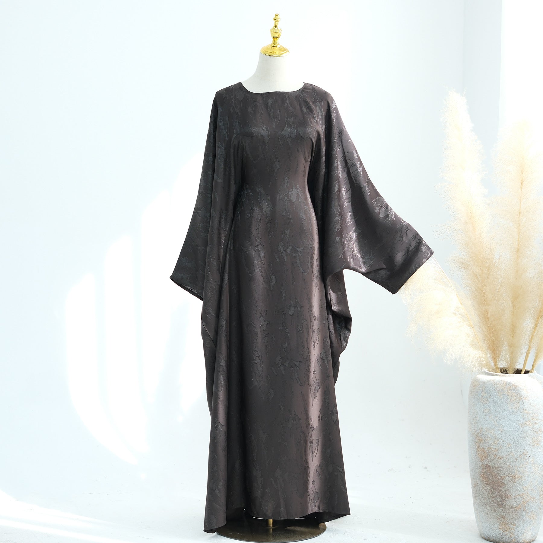 LRDB002  Fashionable printed plus size dress + hijab 2-piece set