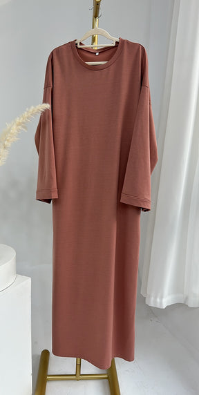 LR737 Solid color sweatshirt dress