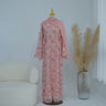 4 - Pink Open Abaya + inner dress + hijab
