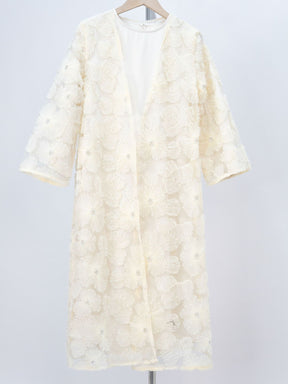 MK2653  Child‘s 2-Piece Set: Tulle Floral Bead Jacket and Satin Slip Dress