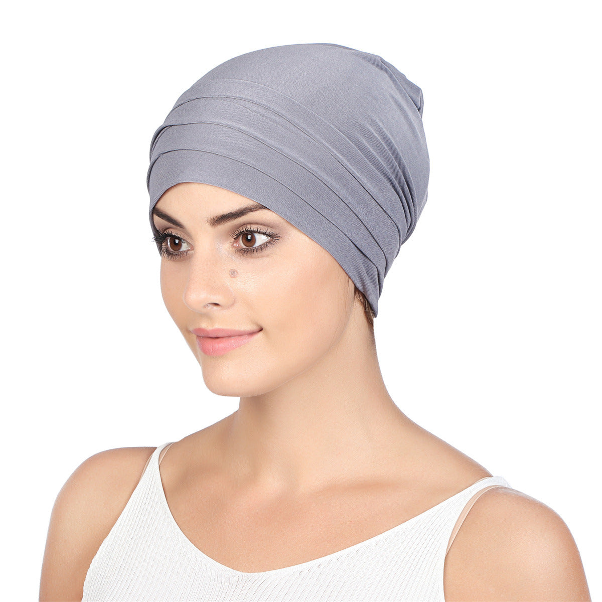 pleated plain hijab turban hat