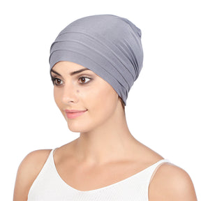 pleated plain hijab turban hat