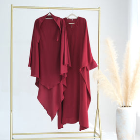 LR425+HJ901   Large solid color bat sleeve abaya