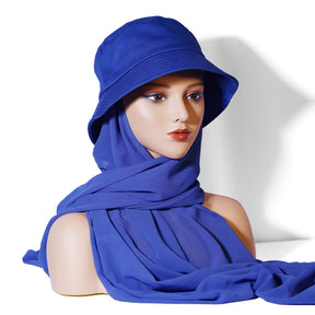 IUG-01  New fashion monochrome suit headscarf solid color chiffon plus fisherman hat scarf hat