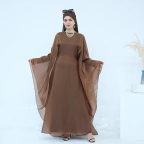 LR943+LR944  Plain elegant dress + inner + hijab set