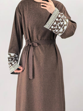 LR735 Vestido elegante bordado estilo turco de Dubái, Oriente Medio