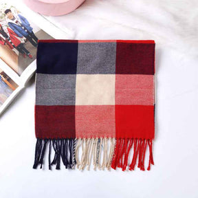 TL-32  Fashion Plaid Faux Cashmere Scarf