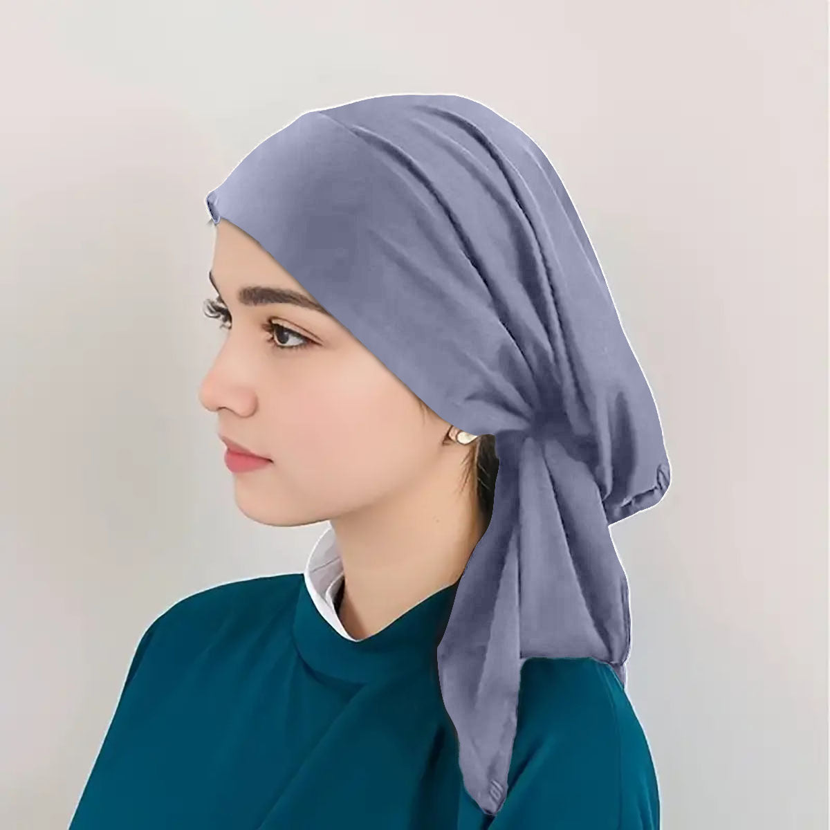 HD-01  Elastic band turban hat base cap baotou hat solid color hood