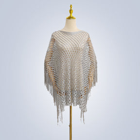 A2  Solid color knitted mesh hollow pullover shawl