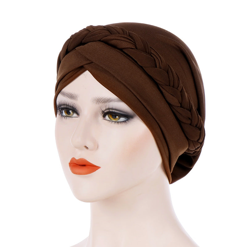 TJM-短辫 plain hijab turban hat