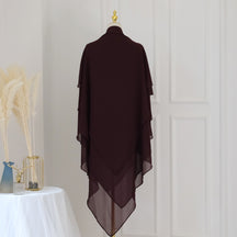 HJ909  Plain 3-Layer Polyester Prayer Hijab