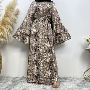 6528 printed muslim abaya dress