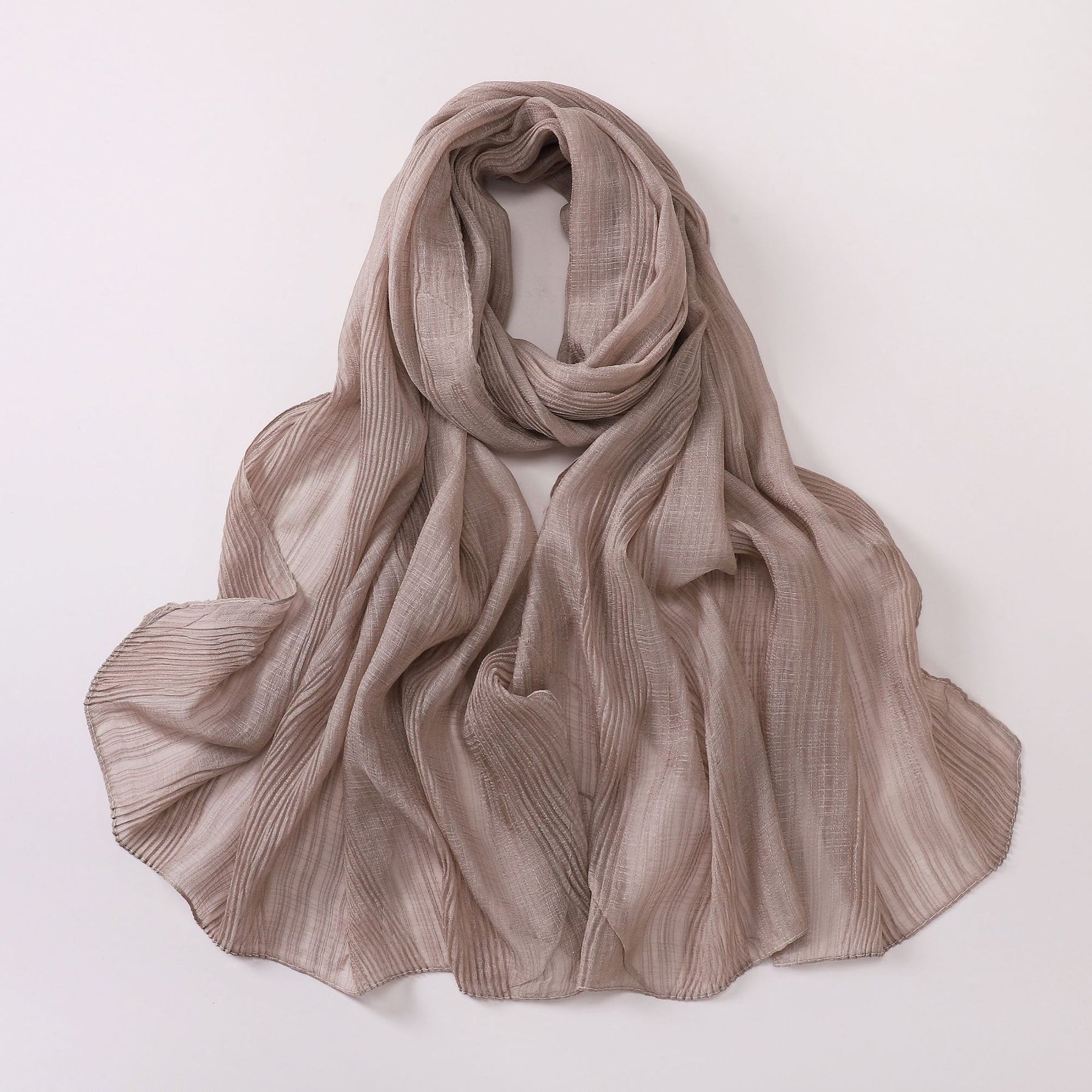 B-240510-1  Crumpled silk scarf (MOQ:2)