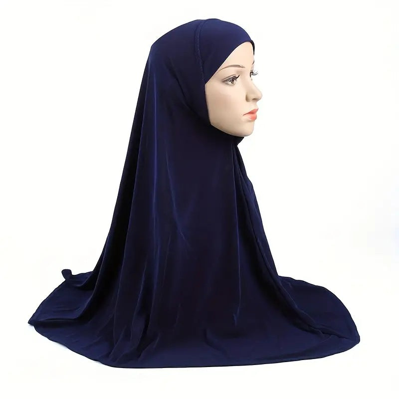 S45136 Solid color veil robe pullover headscarf