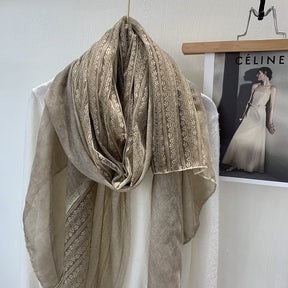 色 麻薄款 Plain Linen Lace Cotton Hijab - Color Option