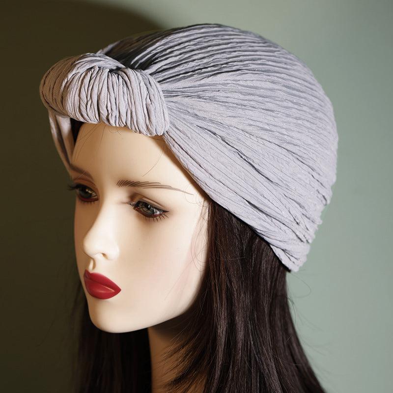 NJ-01 Fashionable turban hat solid color headscarf hat