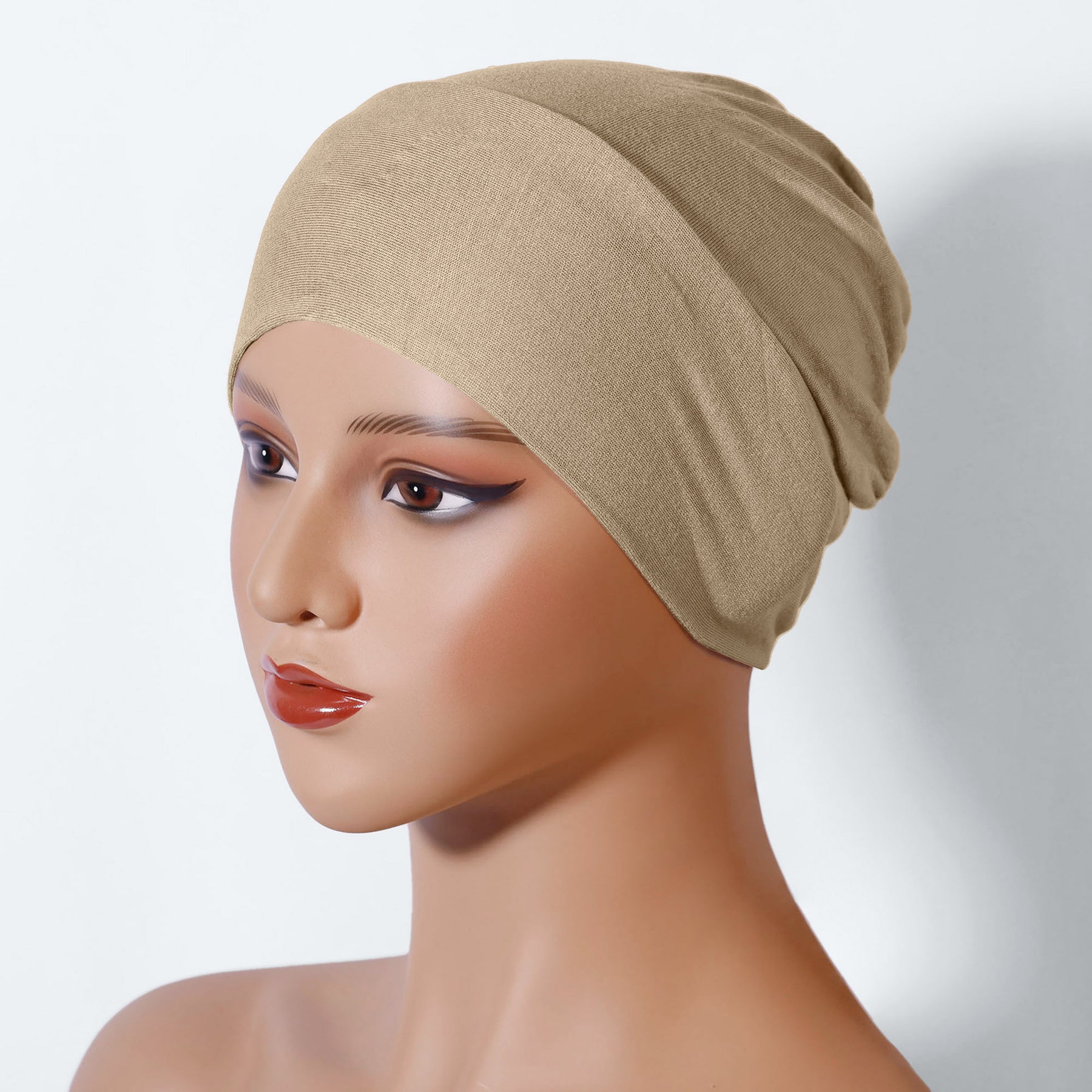 SG-01  Headscarf hat women's mercerized cotton base cap Muslim head cap can hide hair elastic cap high elastic  instant hijab    plain hijab