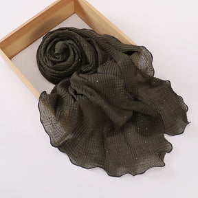 MSL377   Honeycomb wrinkled scarf - MOQ:2