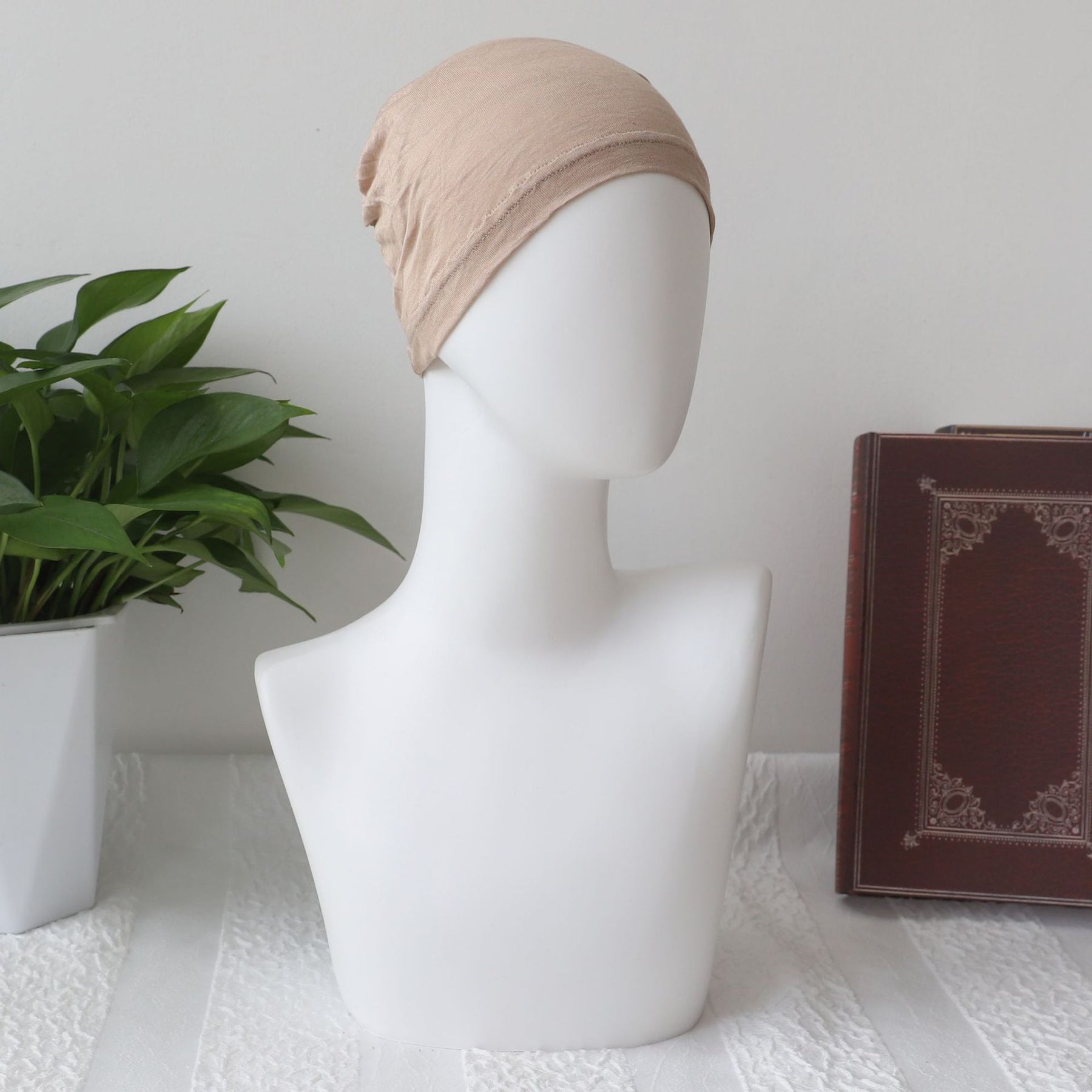MA23-AB05   Solid color modal base cap headscarf
