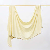 JBHBHB  Elegant Versatile Plain Colorful Embroidered-Edge Liquid Jersey Hijab