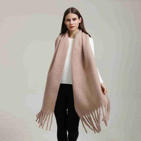 DJ004  Winter Warm Scarf - Plain & Elegant Tassels