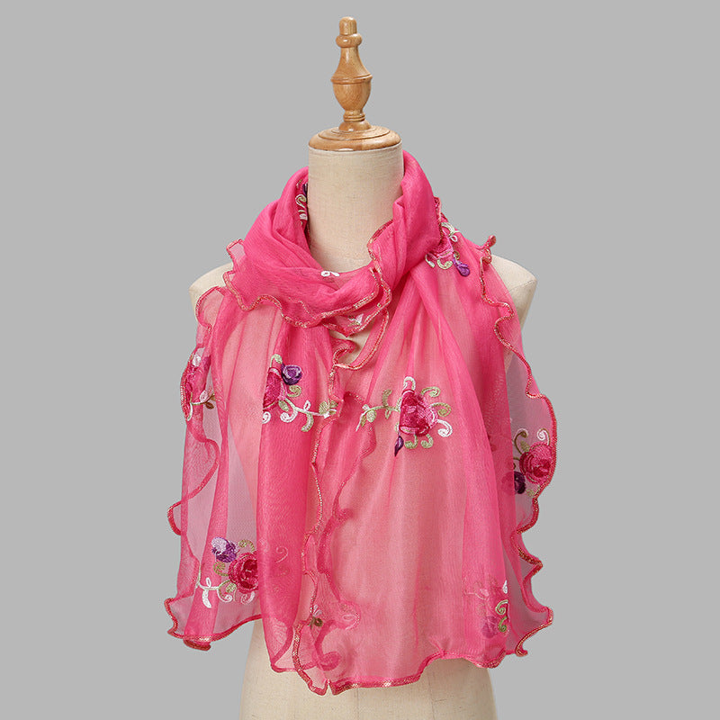 YSY559 Exquisite yarn embroidered scarf shawl